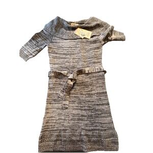 Mudd Sweater Dress Small Grey  Cowl Neck Knit Cotton Blend NWT Y2K Bella Swan
